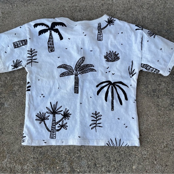 Zara Kids Palm Tree Print T-Shirt - Black and White - Picture 2 of 5